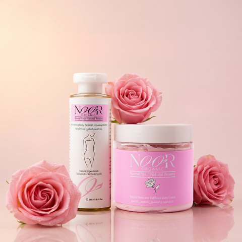 Rose Cream and Okoume Butter Body Oil Set