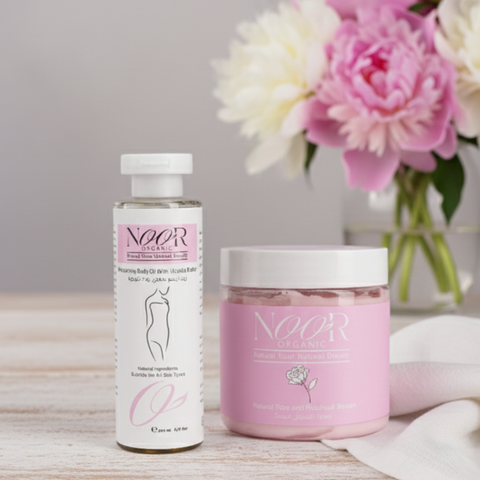 مجموعة كريم الورد وزيت الجسم بزبدة الاوكوبا